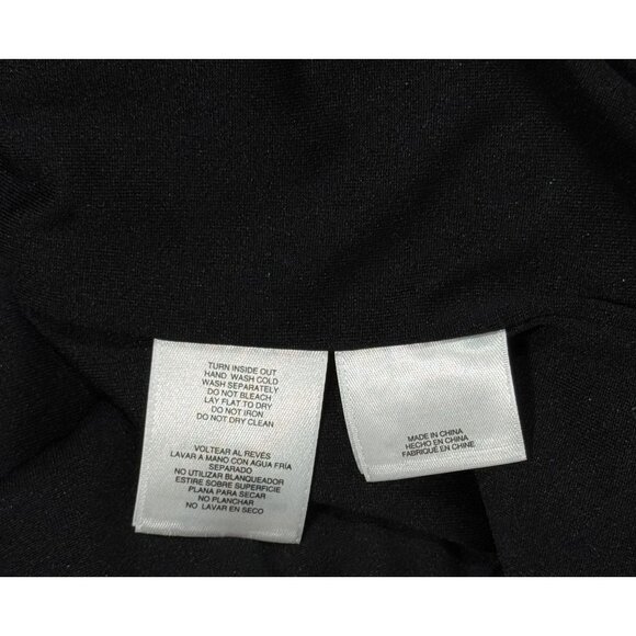 NEW Anne Klein Size S Metallic Black & Silver Cold-Shoulder Top Sleeve Ruffle - Picture 12 of 13